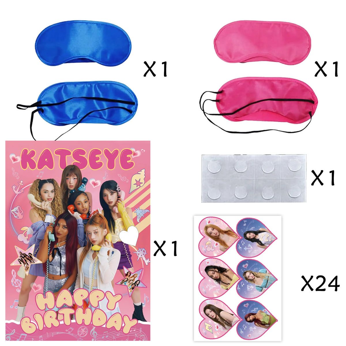 Idol K&Katseye Birthday Party Favors Bracelet Sticker Keychain Kpop Girl Balloons Party Decoration Fans Gifts Baby Shower Suppli