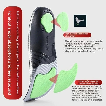 Orthotic Arch Support Sports Insoles 1 Pair Shock Absorbing Graphene Antibacterial Anti-Odor Shoe Pads Foot Pain Relief Running