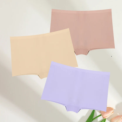 FINETOO 3pc Seamless Soft Boyshort Women's Panties Sexy Breathable Invisible Underwear Female Soild Comfortable Stretch Lingerie