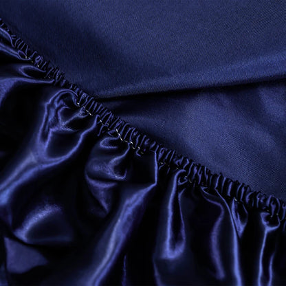 Striped Satin Fitted Sheet | 100% Polyester with All-Around Elastic | Multiple Bed Sizes