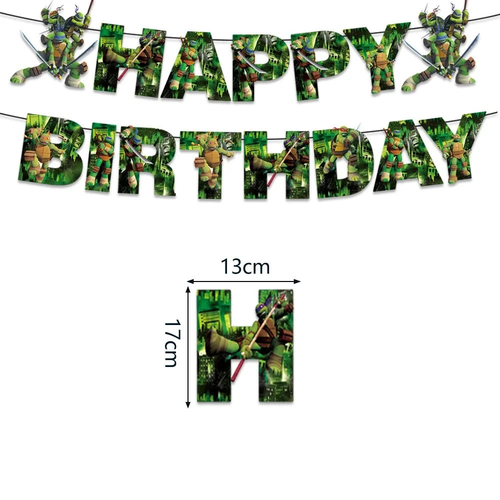 Cartoon Turtles Birthday Party Decorations Tableware Tablecloth Cup Plate Bag Napkins Balloon Baby Shower Turtles Party Favors