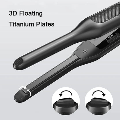 Hair Straightener Curler Professional Ceramic Coating Thinnest Plate Pencil Flat Irons For Short Hair Men's Beard Styler