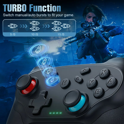 Gamepads For Switch Oled/Lite/PC/Android/IOS Wireless Controller 6-axis Gyro Joystick Turbo Dual Vibration Game Remote Controle