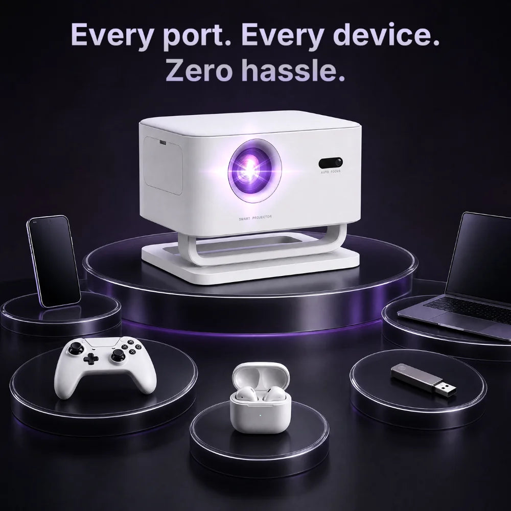 LYNCast Smart 4K Projector, AI Picture Enhancement, X4AR, Android14, WIFI6, BT5.4, Home Theater, Perfect for TV Series, Movies, Gaming, Anime, Sports, K-Dramas, Concerts, Portable Projector