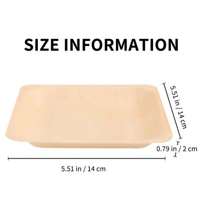 50 PCS Natural Alternative Plates Wooden Plate Compostable Plates Palm Leaf Plates Wedding Birthday Party Plates