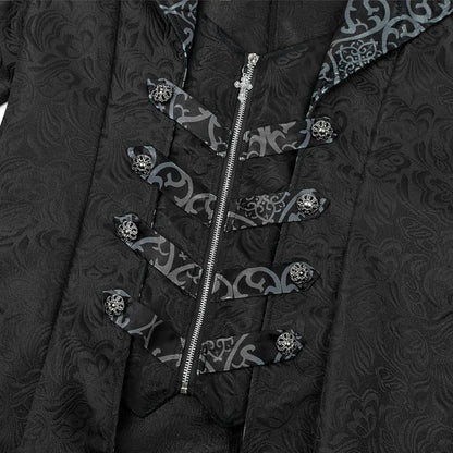 2026 Burgundy Medieval Jacquard Trench Coat for Men,Vintage Gothic Dark Men's Jacket ,Halloween Cosplay Performance Costume Men