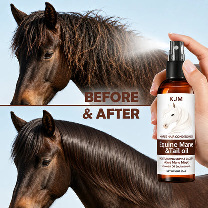 KJM Horse Mane Detangling Spray All Breeds Plant Extract Quick Moist Non Greasy Shiny Equine Daily Groom Spray