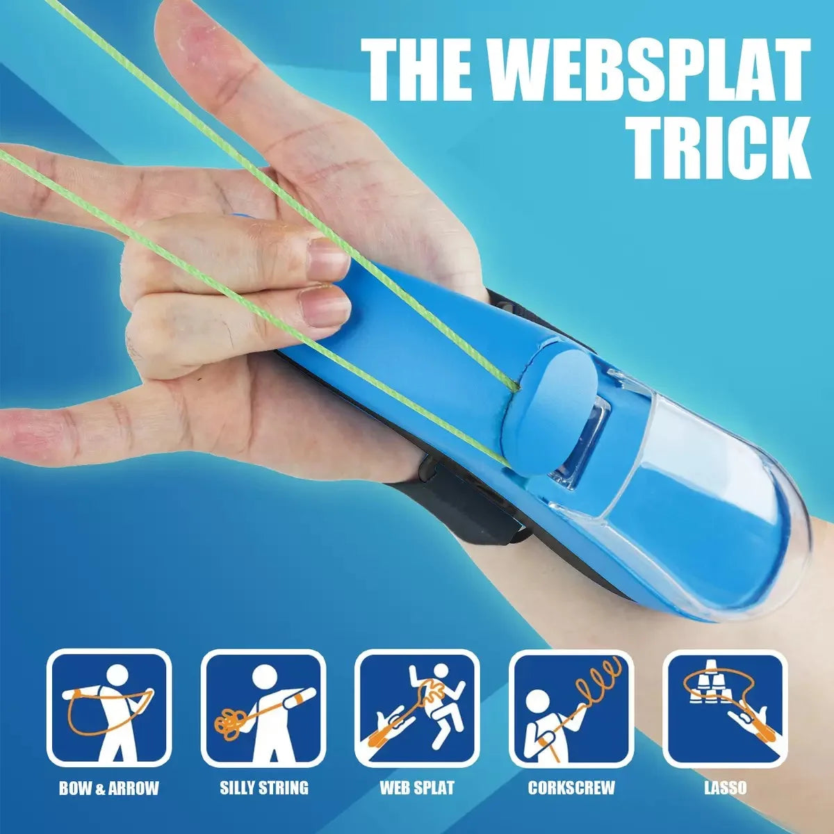 Auto Retract Spider Silk Wrist Launcher, Luminous String Shooter USB Charging Cosplay Toy
