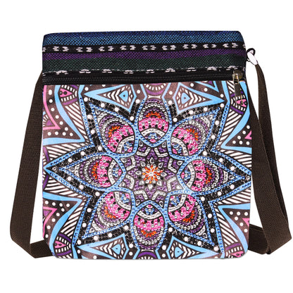 1pc/Set DIY Mandalas Diamond Art Purses Canvas Zipper Handbag with Strap Mandalas Diamond Painting Crossbody Bag for Adults