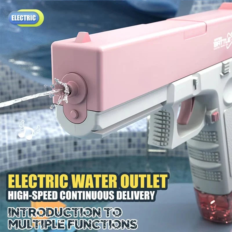 Electric Water Gun Toy Rechargeable Long Range Water Blaster for Beach Pool Backyard Battles Adults Kids Summer Toy Birthday