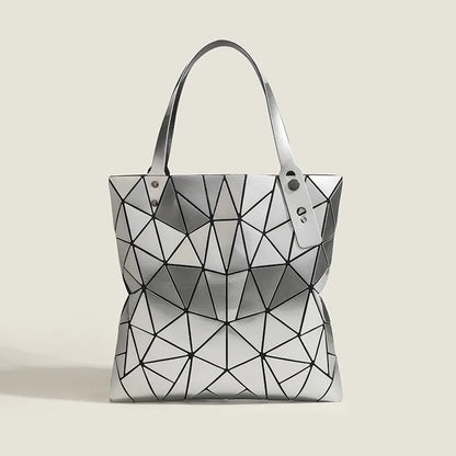 2026 Summer New Trendy Geometric Patchwork Rhombus Tote Bag Versatile Large Capacity Floral Handbag Shoulder Shopping Bag