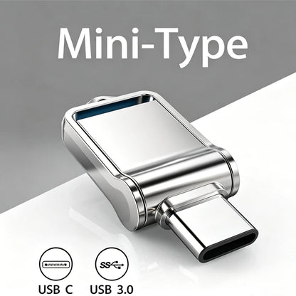 Mini 512GB OTG USB Flash Drive USB 3.0 Type C For iPhone iPad 32G 128GB 256GB Pendrive Samsung Android Laptop Memory Phone Stick