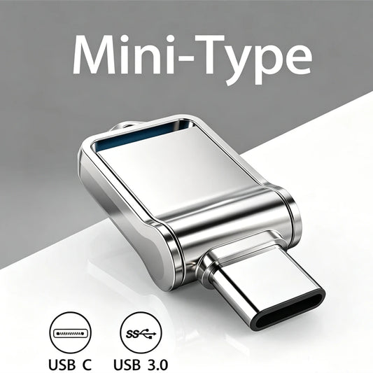Mini 512GB OTG USB Flash Drive USB 3.0 Type C For iPhone iPad 32G 128GB 256GB Pendrive Samsung Android Laptop Memory Phone Stick