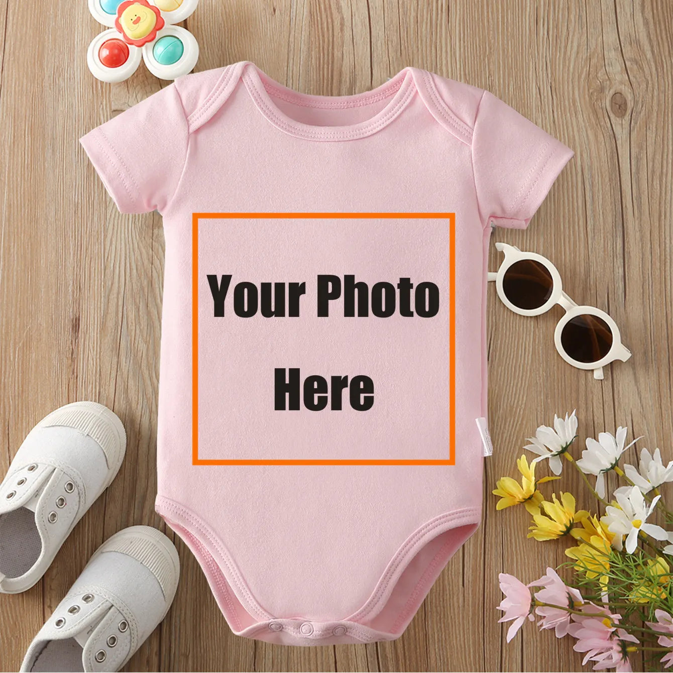 Custom Pictures Cute Cotton Onesie 0-12 Months Triangle Romper Design DIY Personalized Photos Newborn Clothes Jumpsuit