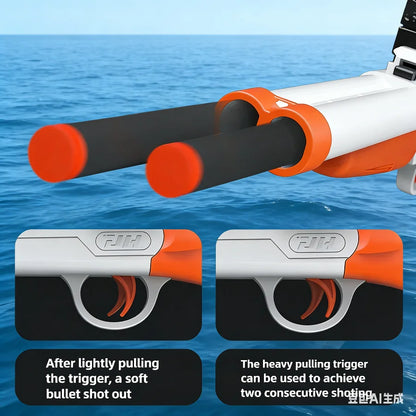Double Barreled Toy Gun S686 Rifle Dual Soft Bullets Airsoft Launcher Outdoor Sports Game Pistola Shot Gun Weapon for Kids Gift