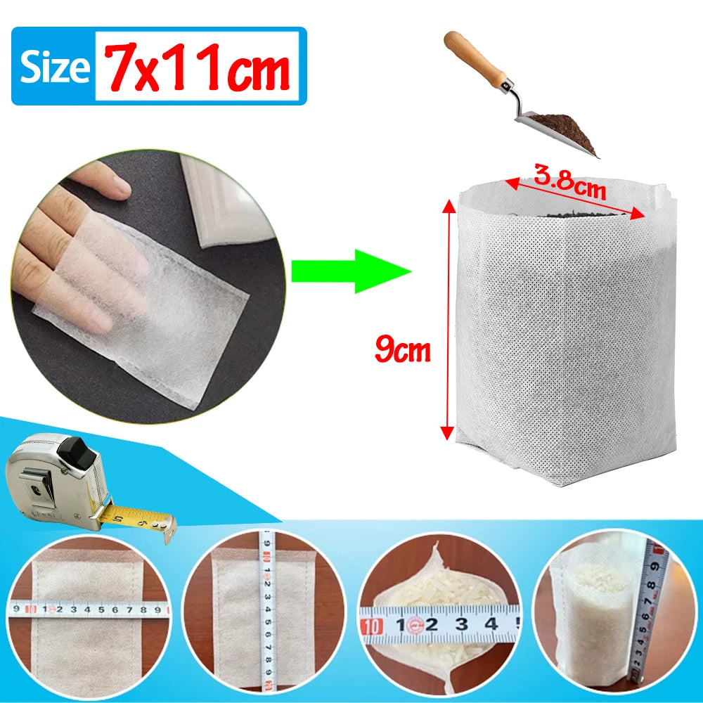 100-500Pcs Biodegradable Nursery Bag Plant Grow Bags Non-woven Fabric Seeds To Sow Flower Pots For Home Garden Accessories Tools