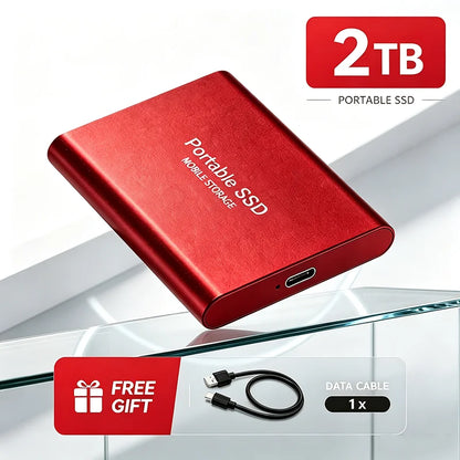 1TB Portable SSD 2TB External Hard Drive USB 3.1 High Speed Mobile Data Storage for Laptop Mac PC Compact Durable Use