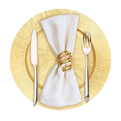 50-Pack Gold Charger Plates – Pp – 12.99" – Spray Painted – Stackable – for Wedding Party Banquet Table Decor – 17.64 Lbs