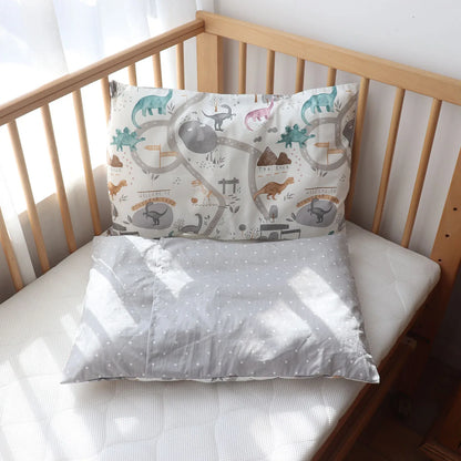 Kids Pillow with Pillowcase Set For Toddler Infant Soft Children Sleeping Pillow Core Cover for Baby Nursery Crib Travel 30x50cm
