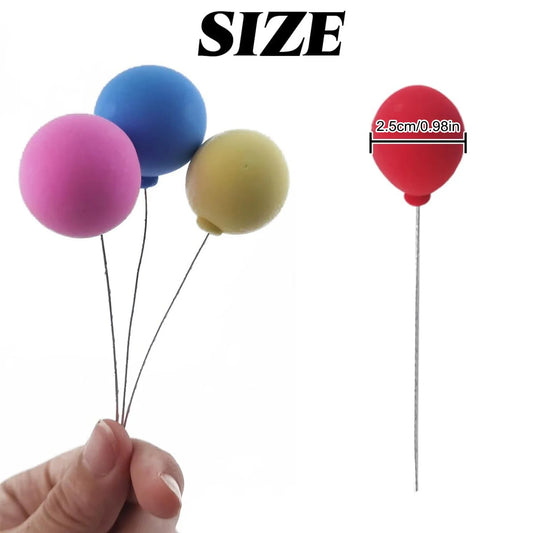 Colorful Balloon Cake Topper Round Mini Balloon Cupcake Toppers Cake Decoration for Wedding Birthday Baby Shower Party Supplies