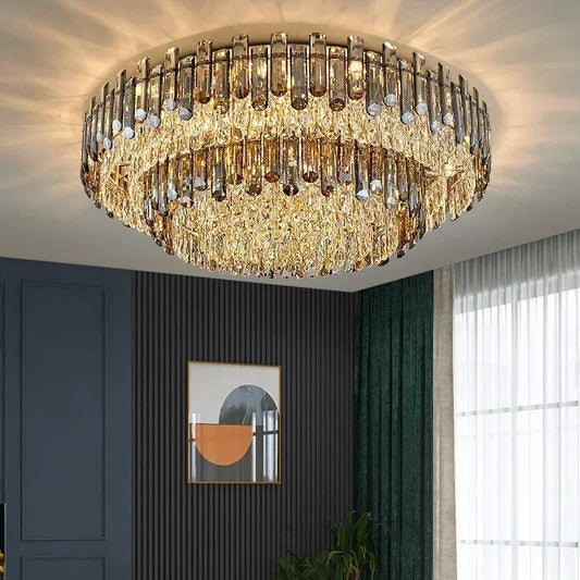 Gold Crystal LED Lighting | Ceiling, Pendant & Wall Options | Dining Rooms, Living Rooms & Bedrooms
