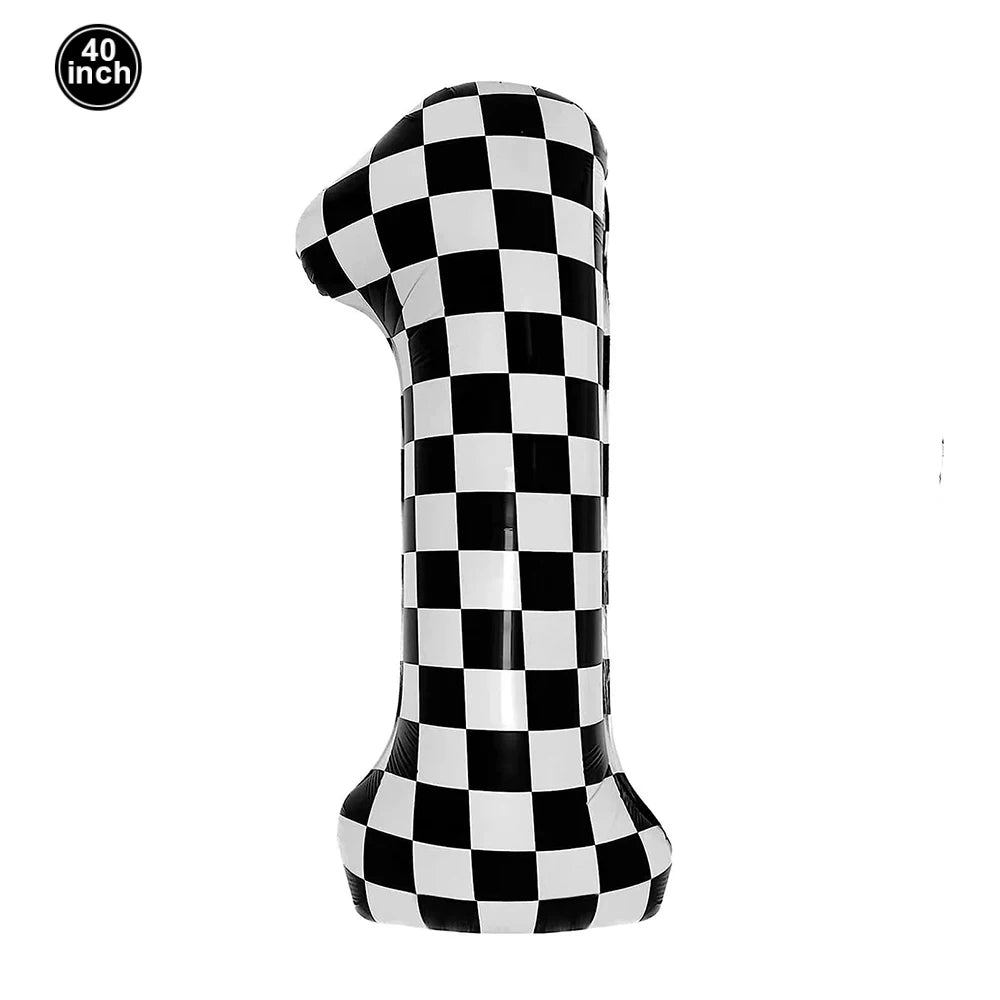 40'' Number Race Car Balloon Racetrack Balloon Truck Bike Wheels Tire Racing Car Theme Party Supplies Boys' Birthday Party Favor
