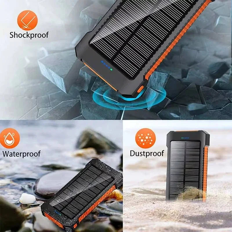 Lenovo 500000mAh Large Capacity Solar CCC Power Bank Super Fast Charging Portable External Battery For Travel  Outdoor Emergency