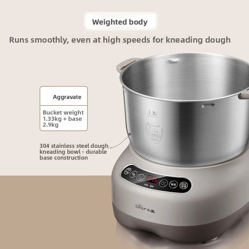 Automatic Dough Kneader Machine, Large Capacity Home Flour Mixer with Fermentation, Heavy Duty Stable Non-Shake Body