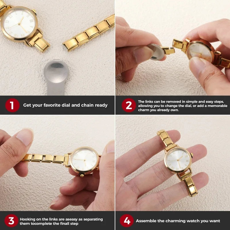 1PC High Quality Men Women's Stainless Steel Round Simple Watch Bracelet Bangle For Friend Wife Birthday Gift DIY Jewelry