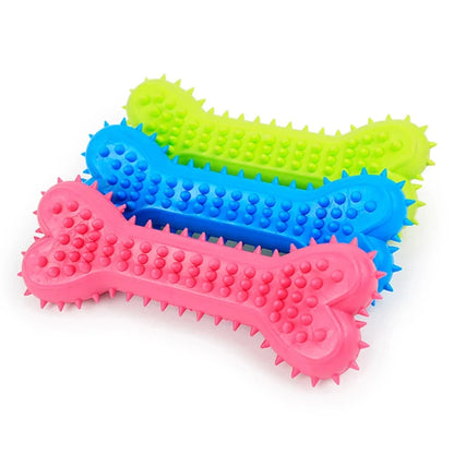1-10Pcs Pet Chew Toy Soft Rubber Bite-Resistance Bone Shape Teeth Grinding Chewing Toys For Small Dogs Training Pet Supplies
