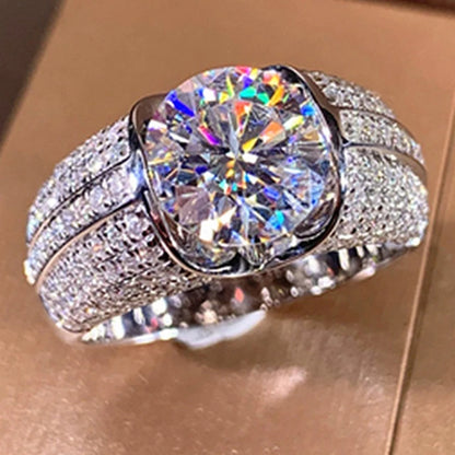 European and American Trendy Inlaid Crystal Women Men's Rings Banquet Fashion Business Ring Jewelry