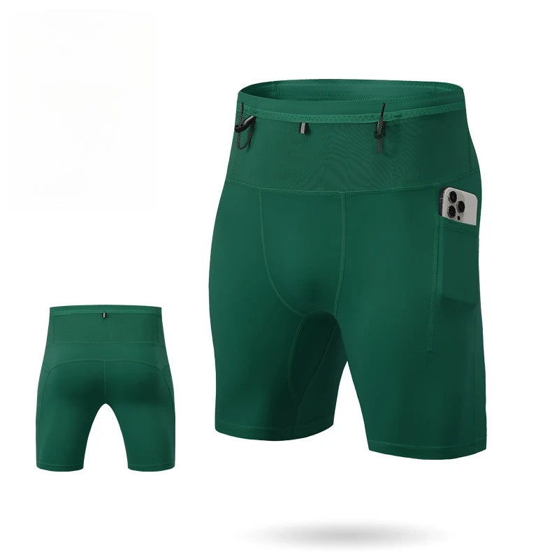 Men's Compression Shorts with Pockets for Running and Gym, Quick-Dry Breathable Athletic basketball Workout Pants Plus Size
