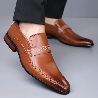 Spring Autumn Business Casual Shoes for Men Solid Color New Designer Men's Dress Shoes British Pointed Toe Leather Shoe Man