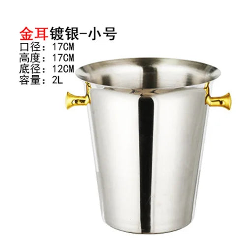European Style Stainless Steel Ice Bucket Wedding Birthday Party Decoration Wine Beer Whisky Champagne Beverage Cooler
