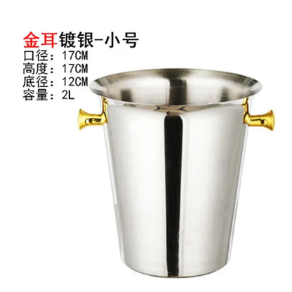 European Style Stainless Steel Ice Bucket Wedding Birthday Party Decoration Wine Beer Whisky Champagne Beverage Cooler