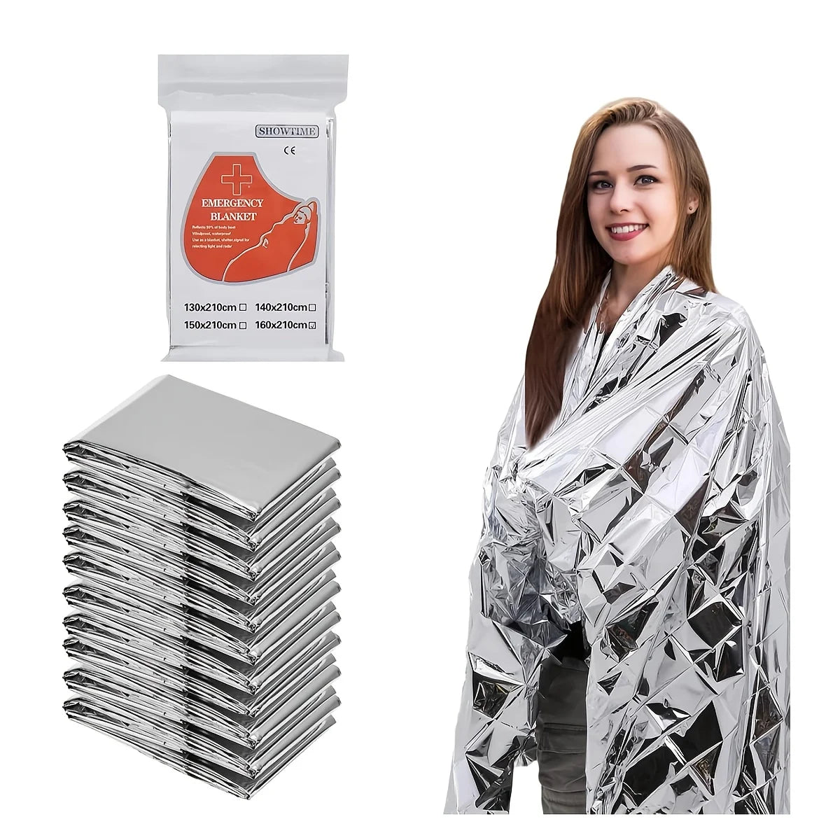 Camping, hiking, first aid blanket, hiking, anti heat equipment, portable aluminum film life blanket,