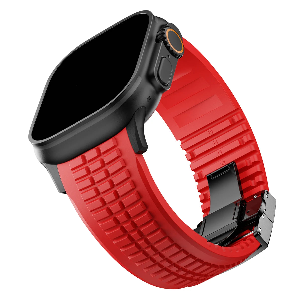 Sports Silicone Band for Apple Watch Ultra 2 49mm 46mm 45mm 44mm Luxury Metal Bracelet for iWatch Series 10 9 8 7 6 5 4 Se Strap