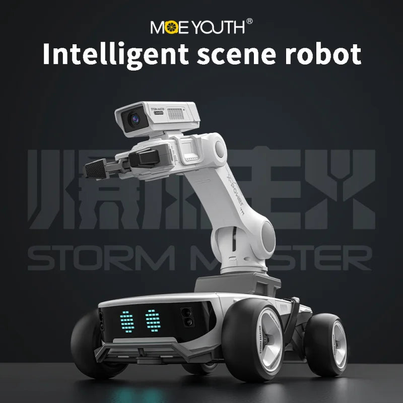 Storm X5 Intelligent RC Robot Car with Infrared Recognition & Programmable Modes - White/Black, Kids Educational Gift
