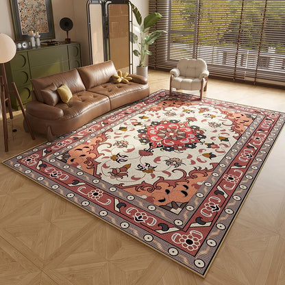 Persian Style Carpets for Living Room Anti-slip Cloakroom Rug American Bedroom Decor Retro Carpet Washable Study Soft Floor Mat