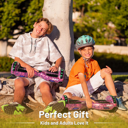 SIMATE P6 Hoverboard, 6.5" Self Balancing Scooter, All Terrain Hover Boards with Bluetooth, APP Control and LED Lights for Kids Adults