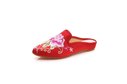 Harajuku Embroidered Slippers | Vintage Ethnic-Style Sandals | Women's Casual Streetwear Footwear