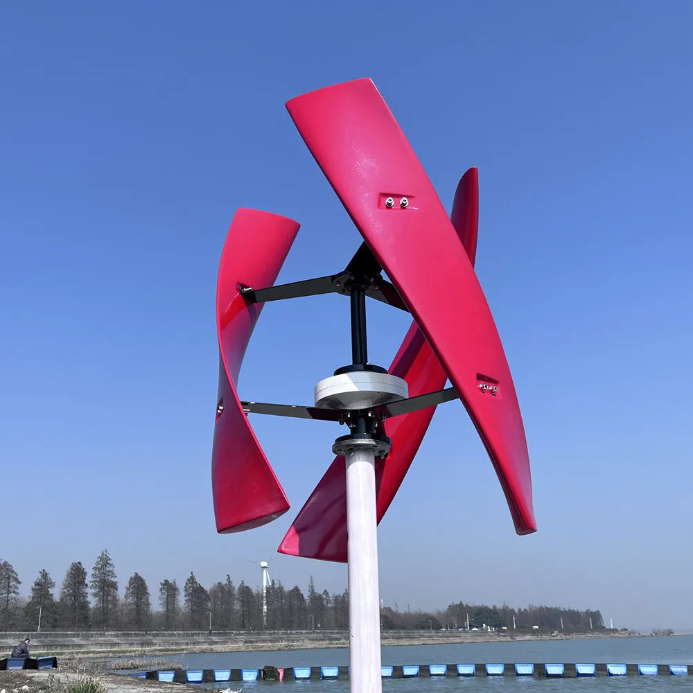 Vertical Axis Wind Turbine 3000W 48V 24V 12V Wind Generator VAWT Home Small Windmill Free Energy With MPPT Charging Controller
