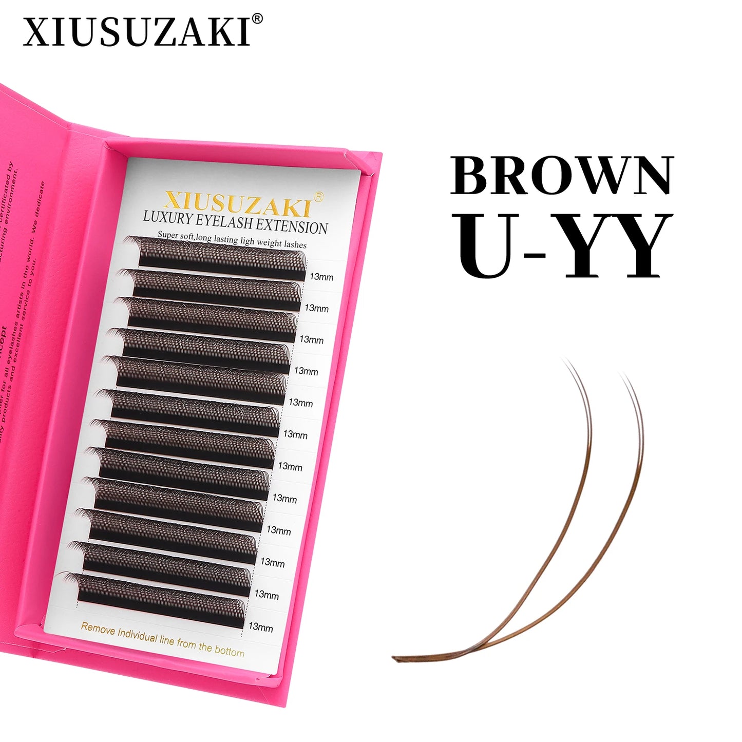 XIUSUZAKI U Shaped YY Eyelashes Extensions Matte Black Natural Double Tips U Shape 2D YY Lashes Premade Fans Volume False Lashes