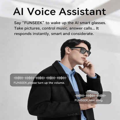 4K Camera Glasses with AI Smart Features That Support Real-Time Translation And Object Recognition, Open-Ear Audio, Ultra-Light Design, And Up to 8 Hours of Battery Life for Outdoor Cycling, Work, Travel