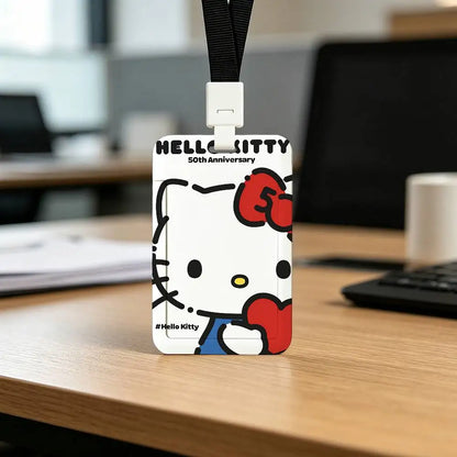 Cute Cat H-Hello K-Kitty NFC Contactless Sliding Card Sleeve For Student Cards, Bus Cards, ID Cards, And Work Permits