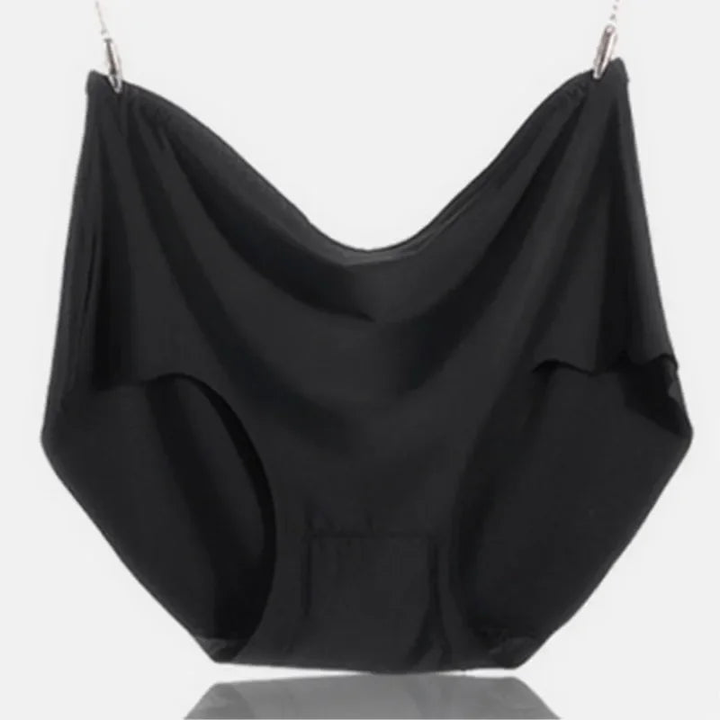 4Pcs Women Plus Size High Waist Ice Silk Boy Shorts Sexy Ultrathin Breathable Soft Underwear Panties Lingerie for 55-125kg