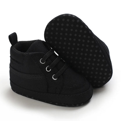 Baby Boys Girls High Top Canvas Sneakers 0-1 Year First Walker Soft Bottom Comfortable Casual Sports Newborn