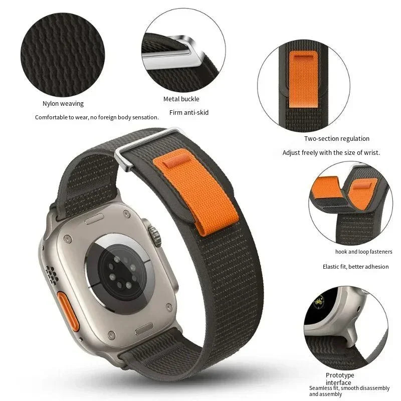 Trail Loop Strap For Apple Watch Ultra 3/2 49mm Series 11 10 9 8 7 46mm 45mm 41mm 42mm Sports Nylon Wristband iWatch 6 5 SE 44mm