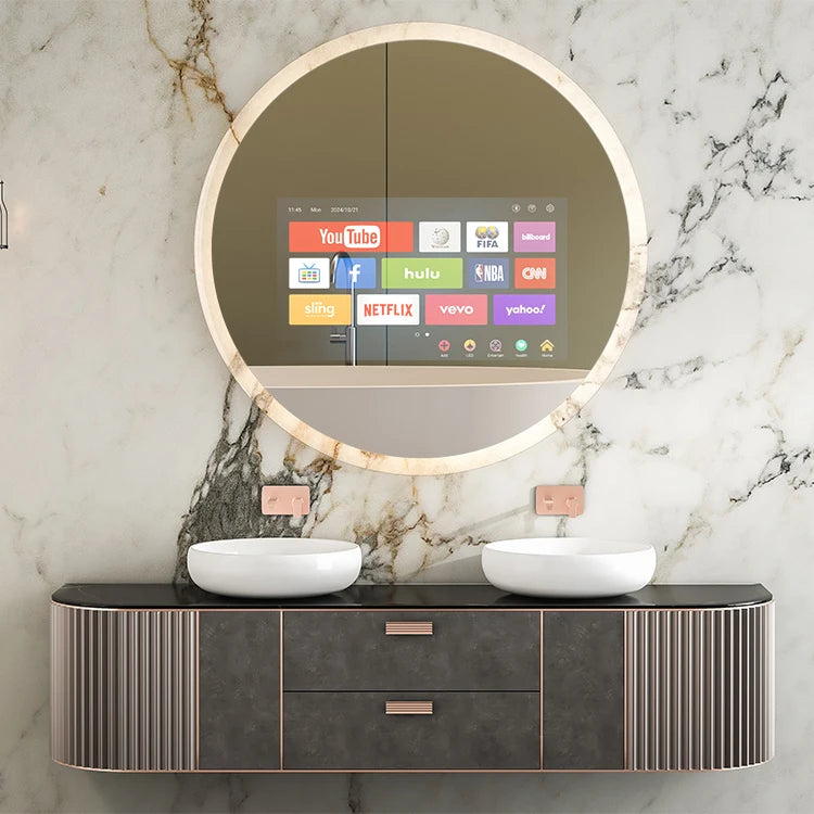 Factory Sale Modern Android Fitness Magic Mirror Smart LED TV Mirror IP65 Rated Touch Switch Full Function For Bathroom Salon