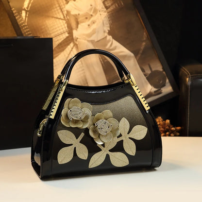 2026 Luxury Fashion Genuine Leather Women Handbags Shoulder Messenger Bag Female  New Large Capacity Flower Crossbody Tote Bags